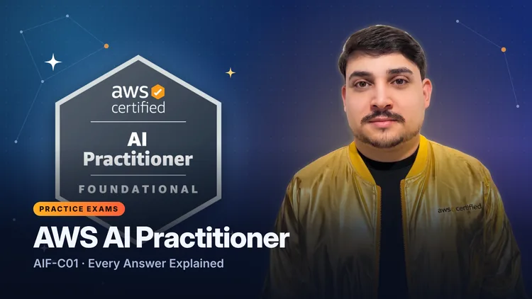 Course cover for the AWS Certified AI Practitioner (AIF-C01) practice exams