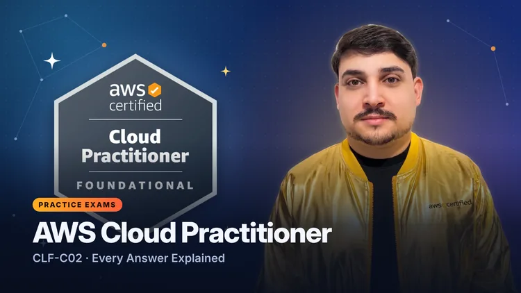 Course cover for the AWS Certified Cloud Practitioner (CLF-C02) practice exams